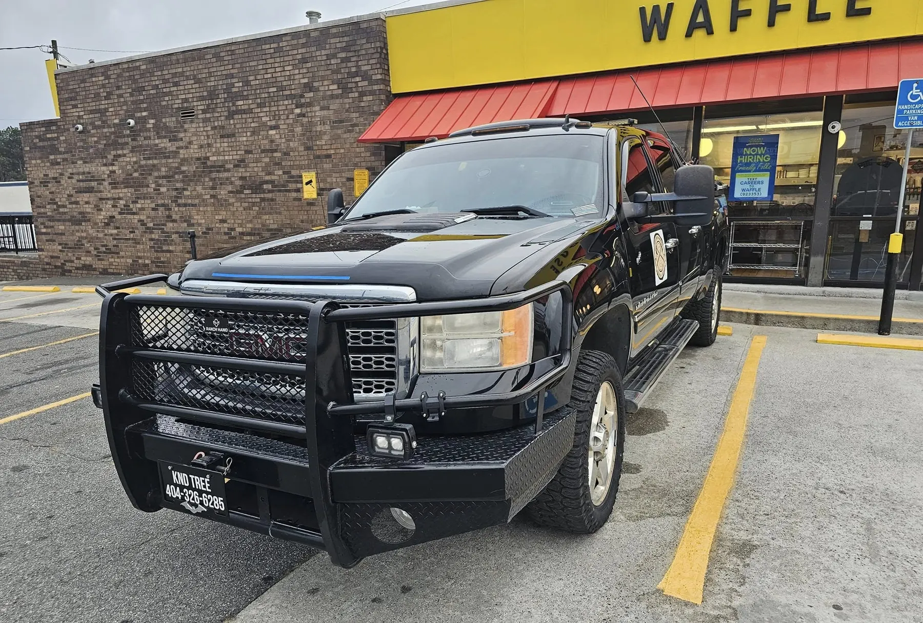 KND truck in front of a local Woodstock business